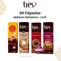 Kit Bebidas Cremosas Cafés 40 Cápsulas 3 Corações Kit Bebidas Cremosas Cafés 40 Cápsulas 3 Corações