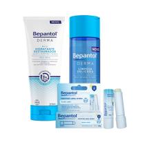 Kit Beleza Bepantol Derma Hidratante Restaurador Diário 200ml + Gel Facial Diário 200ml + Protetor Labial Diário FPS 50 4,5g