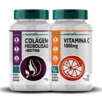 Kit Beleza: Colageno Hidrolisado 60 Caps + Vitamina C 1000mg Vegan - Nutralin