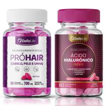 Kit Beleza Completa: Ácido Hialurônico e Pró Hair - Pele Hidra.tada, Cabelos For.tes e Unhas Sau.dáveis Kit Beleza Completa: Ácido Hialurônico e Pró Hair - Pele Hidra.tada, Cabelos For.tes e Unhas Sau.dáveis