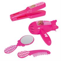 Kit Beleza da Barbie Infantil Secador Chapinha de brinquedo