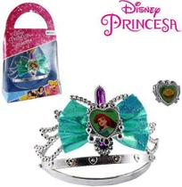 Kit beleza infantil bolsinha com coroa e acessorios princesas disney - ETITOYS