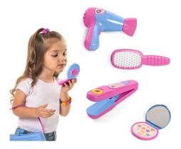 Kit Beleza Infantil Chapinha Secador Maquiagem De Brinquedo Kit Beleza Infantil Chapinha Secador Maquiagem De Brinquedo