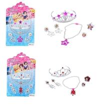Kit Beleza Infantil Com Coroa Colar E Brincos Princesas