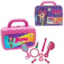 Kit beleza infantil jessie fashion com espelho + acessorios 10 pecas na bolsa - PICA PAU