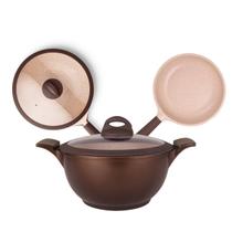 KIT Belga Panela Wok N28 + Frigideira N24 + Caçarola N28