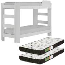 Kit Beliche Florida com 2 Colchões Solteiro D20 88x188 Cor Branco