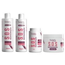 Kit Beltrat Sos Restauração (Shampoo + Condicionador 500ml + creme pentear + Máscara 500g)