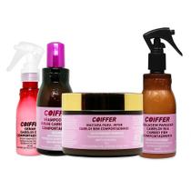 Kit Bem Comportadinho Coiffer 4itens Hidrata Efeito Liso Anti Quebra Protetor Térmico e da Cor