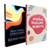 Kit Bem-Vindo Espírito Santo Benny Hinn + Caderno Anotações Bíblicas Boho