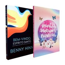 Kit Bem-Vindo Espírito Santo Benny Hinn + Caderno Anotações Bíblicas Borboleta