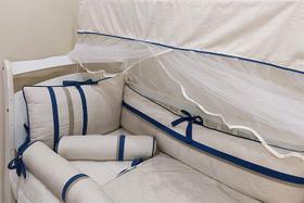 Kit Berço 11 pçs - Coleção Levi Petróleo - Linho 100% Algodão Kit Berço 11 pçs - Coleção Levi Petróleo - Linho 100% Algodão