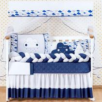 Kit Berço 11 Peças 100% Algodão - Estampado/Liso - Completo Kit Berço 11 Peças 100% Algodão - Estampado/Liso - Completo