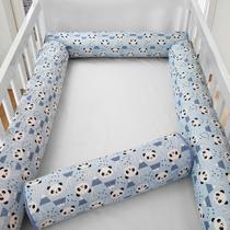 Kit Berço 4 Rolos Americano Rolinho Panda Azul Urso Kit Berço 4 Rolos Americano Rolinho Panda Azul Urso