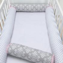 Kit Berço 4 Rolos Rolinho Arabesco Cinza Kit Berço 4 Rolos Rolinho Arabesco Cinza