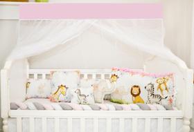 Kit Berço Americano 10 Peças Safari Rosa Menina Exclusivo