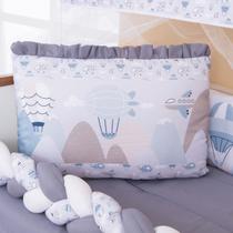 Kit Berço Americano 13 Peças Almofadinhas Balão Cinza