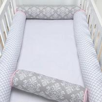 Kit Berço Americano 4 Rolos Arabesco Cinza Kit Berço Americano 4 Rolos Arabesco Cinza