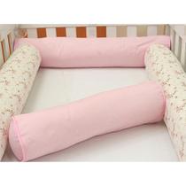 Kit Berço Americano 4 Rolos Floral Rosa Kit Berço Americano 4 Rolos Floral Rosa