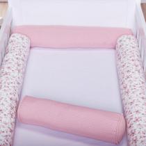 Kit Berço Americano 4 Rolos Rolinho Floral Vinho Kit Berço Americano 4 Rolos Rolinho Floral Vinho