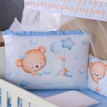 Kit Berço Americano Almofadinhas 13 Pcs Bebê Ursinho Azul
