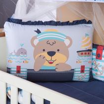 Kit Berço Americano Com Almofadinhas 13 Pçs Urso Navegador