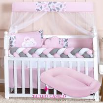 Kit Berço Americano com Ninho Redutor de Bebê Completo Nuvem Menina e Menino