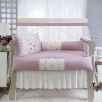 Kit Berço Americano Menina E Menino Completo 9 Peças Borboleta Rosê