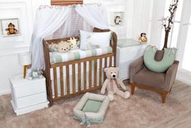 Kit Berço Americano Menino Floresta Clean Verde Erva Doce 11 Peças 100% Algodão