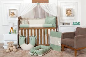 Kit Berço Americano Noah Linho Com Erva Doce Ou Azul 10 Pçs Kit Berço Americano Noah Linho Com Erva Doce Ou Azul 10 Pçs