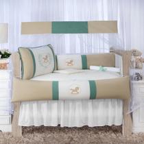 Kit Berço Americano Para Bebê Menina e Menino 100% Algodão Bordado 10 peças - 1735