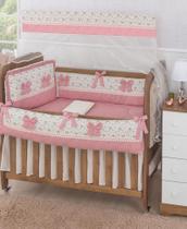 Kit berço americano para bebe menina perola 10 peças