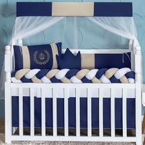 Kit Berço Americano Trança 11 Peças Para Bebê Bordado Menino e Menina