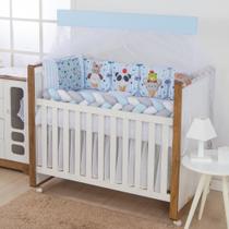 Kit Berço Americano Trança 12 peças Candy azul