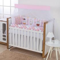Kit Berço Americano Trança 12 peças Candy Rose