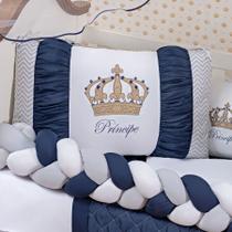 Kit Berço Americano Trançado Coroa 11 Pcs Protetor Decoração Príncipe Princesa Imperial Chuva Amor