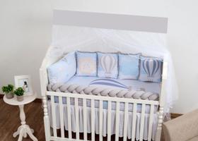 Kit Berço Balaozinho ul Claro Menino Completo E Cheio 9P