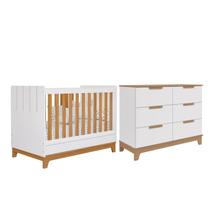 Kit Berço biscoito e Cômoda Bebê Pistache 100% MDF Permobili - Kit Berço biscoito e Cômoda Bebê Pistache 100% MDF Permobili -