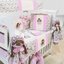 Kit Berço Boneca Bruna 09 Peças Rosa