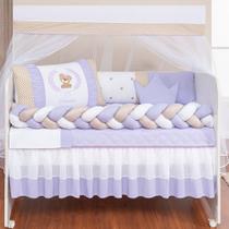 Kit berço com trança modelo baby ursinho teddy com edredom e lençol de algodão confortavel 12 peças Kit berço com trança modelo baby ursinho teddy com edredom e lençol de algodão confortavel 12 peças