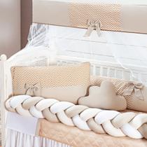 Kit berço com trança modelo doce bebê com edredom e lençol de algodão confortavel 12 peças Kit berço com trança modelo doce bebê com edredom e lençol de algodão confortavel 12 peças