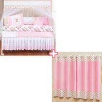 Kit berço com trança ursinho teddy com edredom e cortina estampada confortavel 12 peças Kit berço com trança ursinho teddy com edredom e cortina estampada confortavel 12 peças