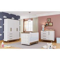 Kit Berço Cômoda e Guarda Roupa LS Retro Moveis Peroba MDF Com Capitône Kit Berço Cômoda e Guarda Roupa LS Retro Moveis Peroba MDF Com Capitône