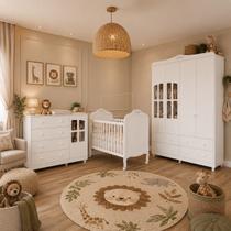 Kit Berço Cômoda e Guarda Roupa Peroba Elô Quarto Infantil Kit Berço Cômoda e Guarda Roupa Peroba Elô Quarto Infantil
