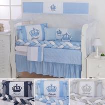Kit berço completo 12 peças para menino e menina nuvem de amor e princesa coroa com saia e mosquiteiro Kit berço completo 12 peças para menino e menina nuvem de amor e princesa coroa com saia e mosquiteiro