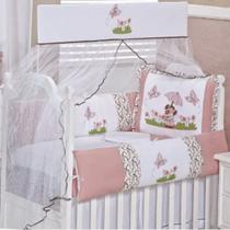 Kit Berço Cristal Salmão 9 peças - Coleção Encanto