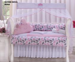 Kit berço de nuvem rosa com branco Kit berço de nuvem rosa com branco