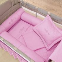 Kit Berço Desmontável 8 Peças Rosa Medium Arabesco Kit Berço Desmontável 8 Peças Rosa Medium Arabesco