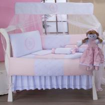 Kit Berço Glamour 09 peças - Realeza Rosa Kit Berço Glamour 09 peças - Realeza Rosa