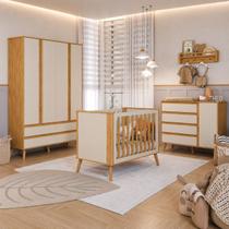 Kit Berço Guarda Roupa E Cômoda Quarto Infantil MDF Theo Kit Berço Guarda Roupa E Cômoda Quarto Infantil MDF Theo